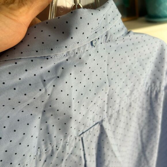 Host Pick Ben Sherman Sky Blue Dotted Button Down Shir XXL - Picture 5 of 13